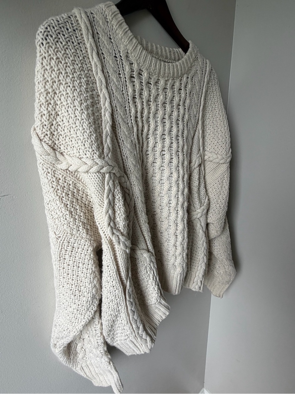 Altar'd State Cable Knit Chunky Sweater | Cream | XL - Picture 3 of 6